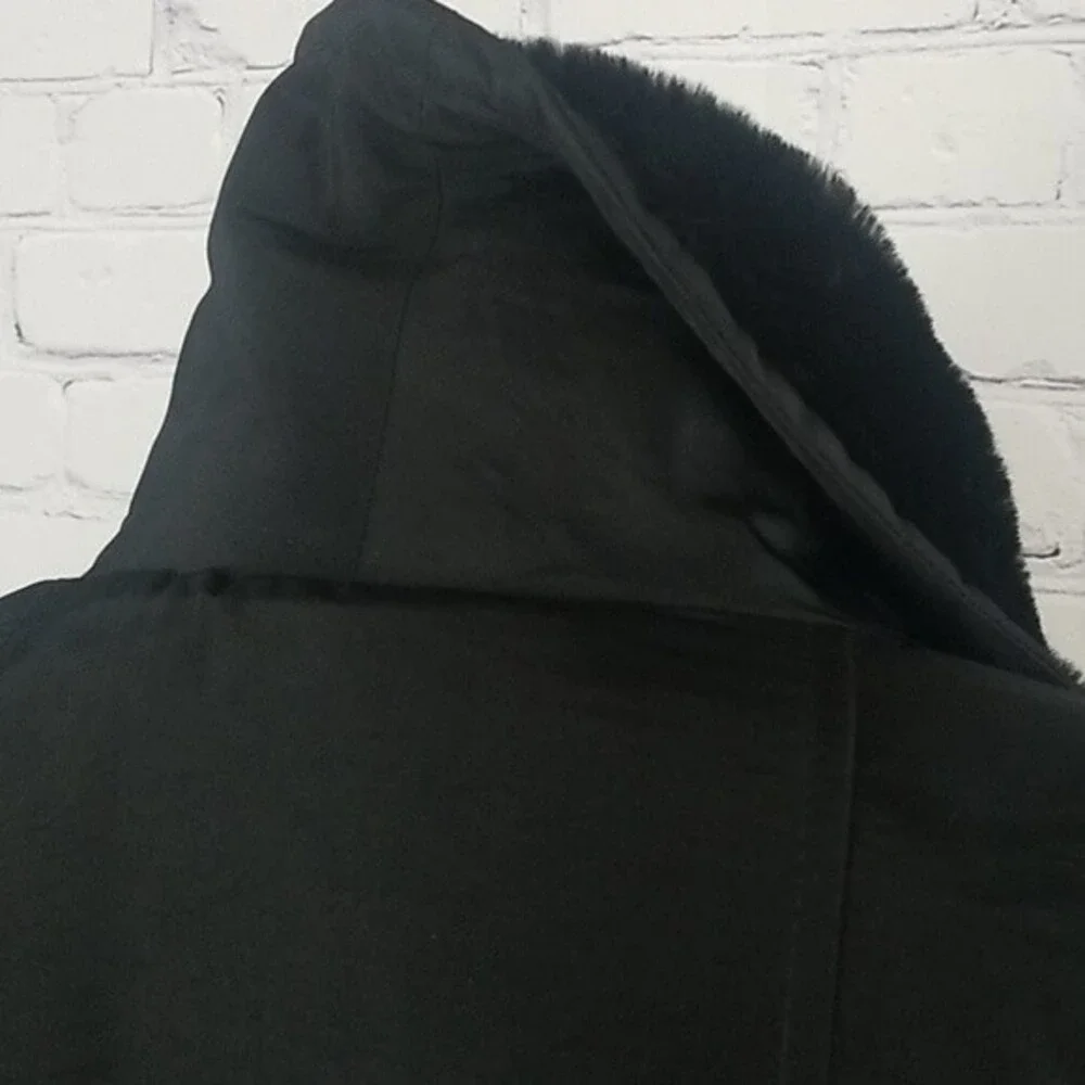 J. Percy for Marvin Richards black reversible faux fur coat. Size Small